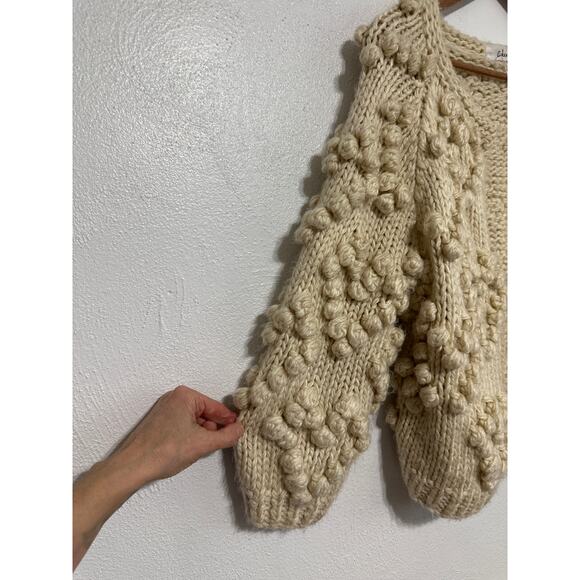 Chicwish NWOT Knit Your Love Bobble Cardigan Sweater M Cream Coquette Soft Girl - Picture 2 of 12